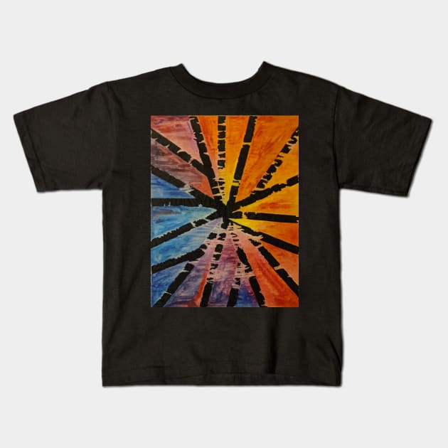 Fractured Light Kids T-Shirt by sarahkathart90